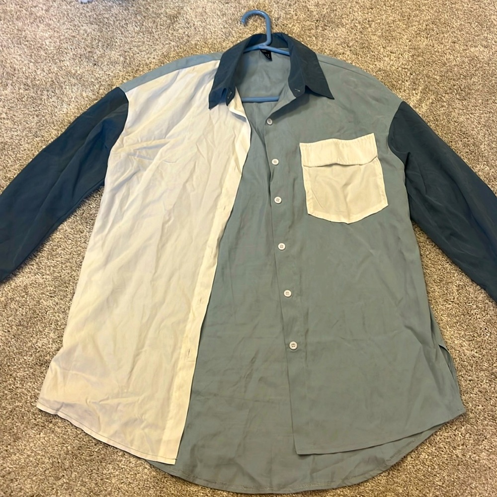 Multi-Color block button up - oversized